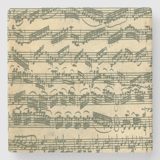 Dessous-de-verre En Pierre Manuscrit de Bach Chaconne (Devant)