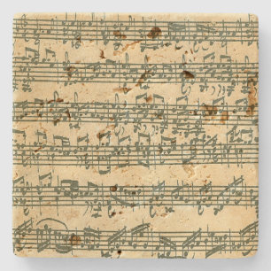Dessous-de-verre En Pierre Manuscrit de musique de Bach Chaconne pour le