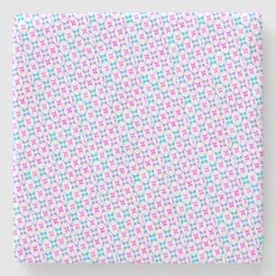 Dessous-de-verre En Pierre Marbre à motif bleu et rose