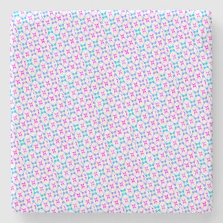 Dessous-de-verre En Pierre Marbre à motif bleu et rose