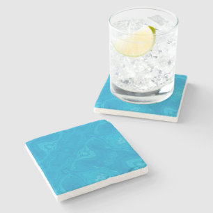 Dessous-de-verre En Pierre Marbre Bleu Abstrait Personnalisé