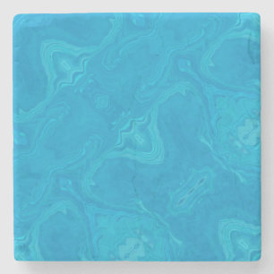 Dessous-de-verre En Pierre Marbre Bleu Abstrait Personnalisé 