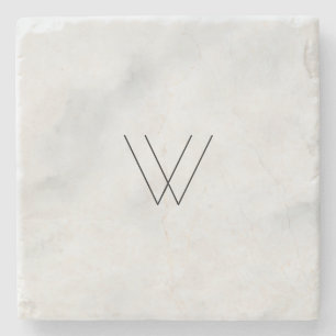 Dessous-de-verre En Pierre Marbre de blanc de monogramme