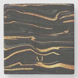 Dessous-de-verre En Pierre Marbre Noir