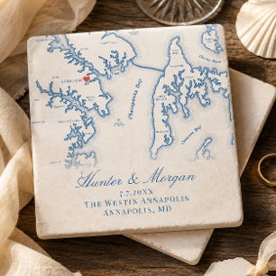 Dessous-de-verre En Pierre Mariage à Annapolis Westin Annapolis MD Carte Cade