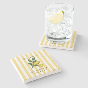 Dessous-de-verre En Pierre Mariage Citron Orange Méditerranéen Italien