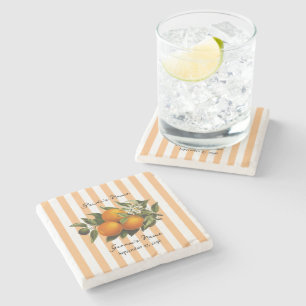 Dessous-de-verre En Pierre Mariage Citron Orange Méditerranéen Italien