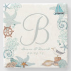 Mariage de plage nautique | Sous-verre en marbre p