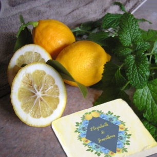 Dessous-de-verre En Pierre Mariage floral citron soleil