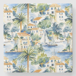 Dessous-de-verre En Pierre Mariage méditerranéen tropical