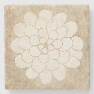 Dessous-de-verre En Pierre Mariage vintage blanc dahlia