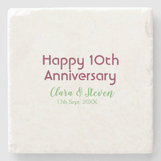 Dessous-de-verre En Pierre MARON GREEN PASTEL happy 10th anniversary wedding