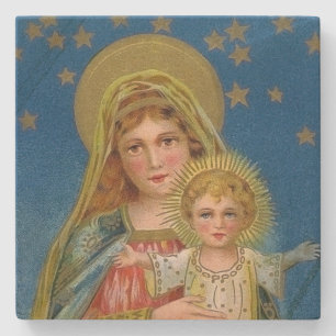 Dessous-de-verre En Pierre Mary and Baby Jesus Vintage Christmas