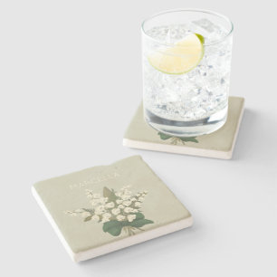Dessous-de-verre En Pierre May Lily of the Valley Floral Bouquet Nom personna