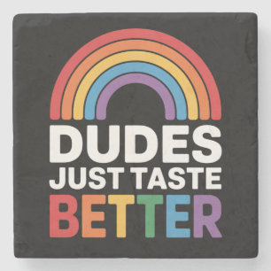 Dessous-de-verre En Pierre Mecs Ont Juste Meilleur Goût Drôle Gay Arc-en-ciel