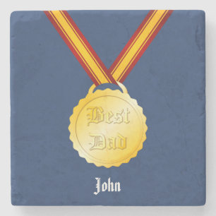 Dessous-de-verre En Pierre Médaille du meilleur papa Fête des pères