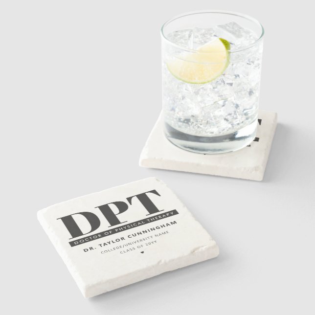 Dessous-de-verre En Pierre Médecin DPT moderne personnalisé de thérapie physi (Côté)