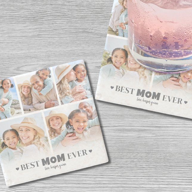 Dessous-de-verre En Pierre Meilleure photo de maman (Best Mom Photo Stone Coaster )