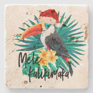 Dessous-de-verre En Pierre Mele Kalikimaka Oiseaux de la jungle tropicale