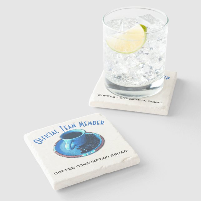 Dessous-de-verre En Pierre Membre de l'équipe | Coffee Consumed Squad personn (Côté)
