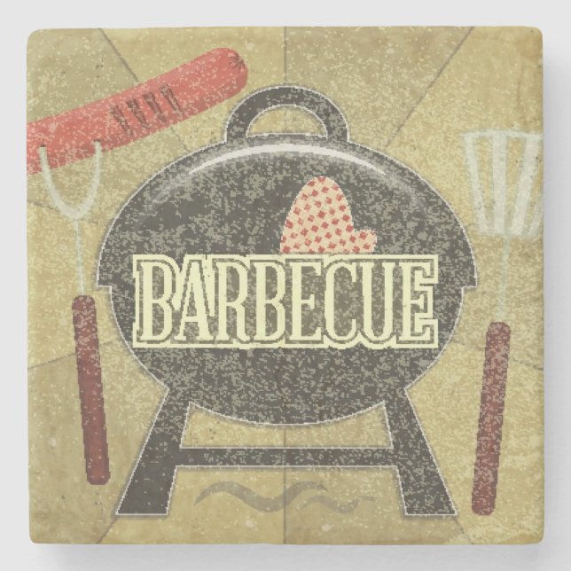 Dessous-de-verre En Pierre Menu de barbecue (Devant)
