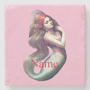 Dessous-de-verre En Pierre Mermaid Beauté de Redhead Thunder_Cove