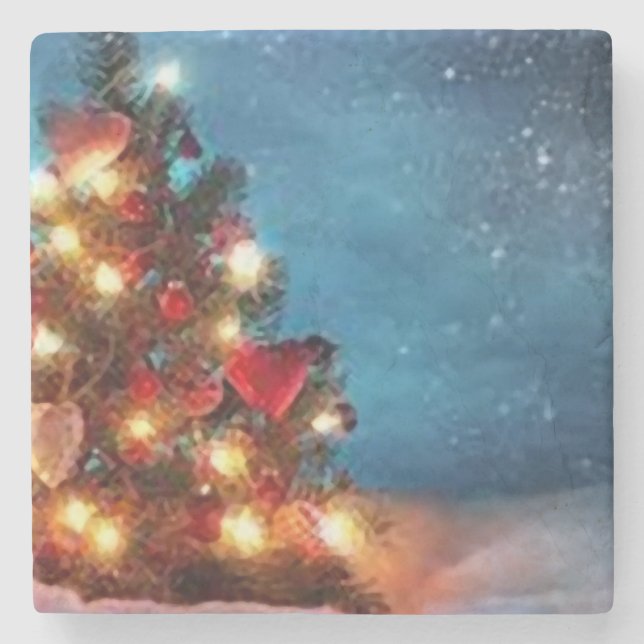 Dessous-de-verre En Pierre Merry carte de voeux _coaster (Devant)