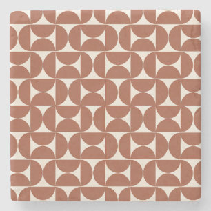 Dessous-de-verre En Pierre Mi-siècle Moderne Motif rouille Terracotta