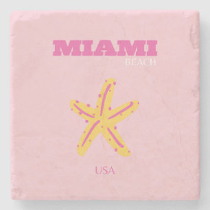 Dessous-de-verre En Pierre Miami Beach, Miami Travel Art, Preppy Room, Rose