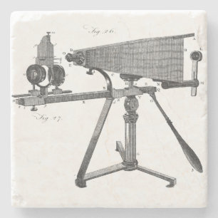 Dessous-de-verre En Pierre Microscope du XVIIIe siècle Antique Science INSTRU