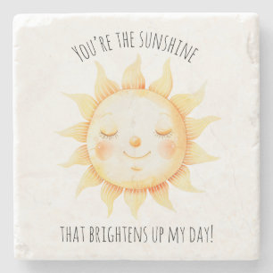 Dessous-de-verre En Pierre Mignonne Vous êtes la Typographie de Sunshine