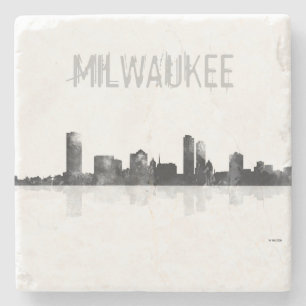 DESSOUS-DE-VERRE EN PIERRE MILWAUKEE, HORIZON DE WISCONSON