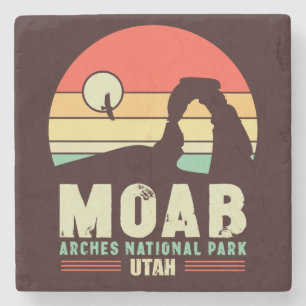 Dessous-de-verre En Pierre Moab Utah Vintage Desert Sunset Retro Souvenir 60s