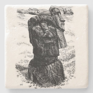 Dessous-de-verre En Pierre Moai d'île de Pâques