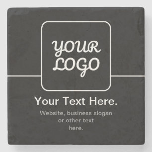 Dessous-de-verre En Pierre Modèle moderne pour votre logo   Noir & Blanc