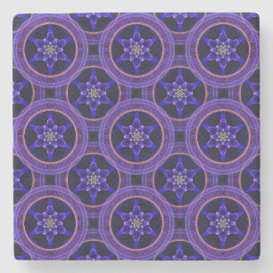 Dessous-de-verre En Pierre Moderne Florale Élégante Abstrait Bohème Motif #50