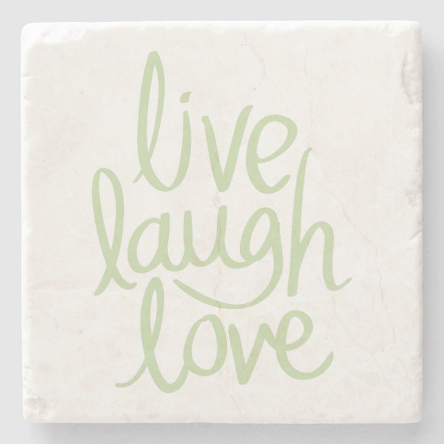 Dessous-de-verre En Pierre Moderne Live Laugh Love (Devant)