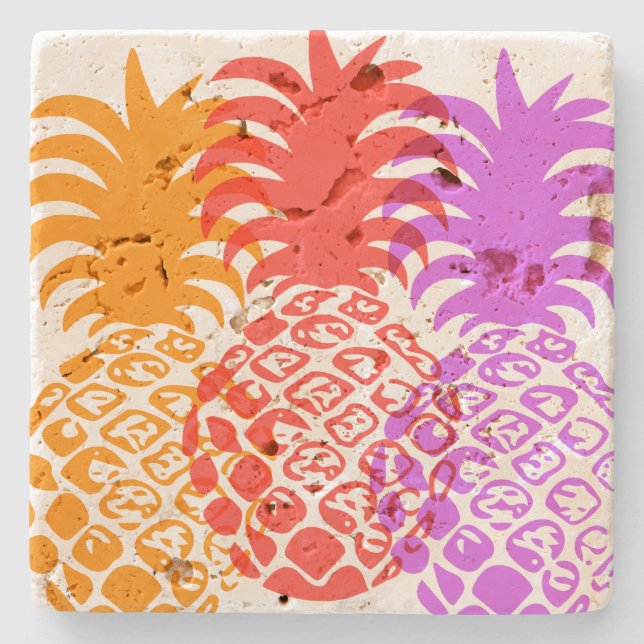 Dessous-de-verre En Pierre Momona Pineapple Hawaiian Tropical (Devant)