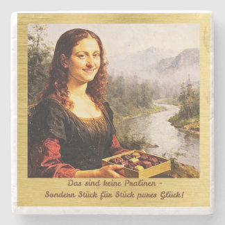 Dessous-de-verre En Pierre Mona Lisa aime les chocolats