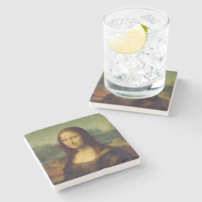 Dessous-de-verre En Pierre Mona Lisa | Léonard de Vinci (Côté)