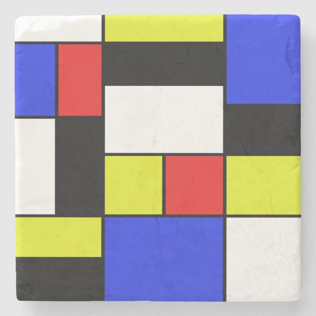 Dessous-de-verre En Pierre Mondriaan #20 (Devant)
