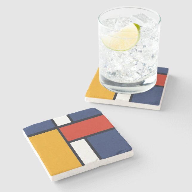 Dessous-de-verre En Pierre Mondrian (Côté)