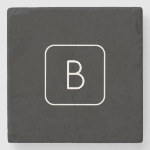 Dessous-de-verre En Pierre Monogram de Styled   White & Black