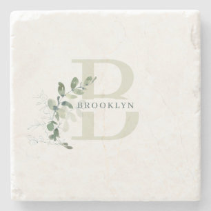 Dessous-de-verre En Pierre Monogramme Botanique Dessous de verre en pierre