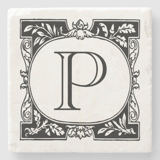 Dessous-de-verre En Pierre Monogramme de plat de livre (Devant)