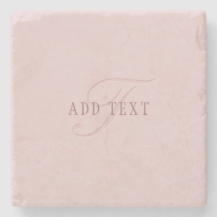 Dessous-de-verre En Pierre Monogramme élégant   Or Rose