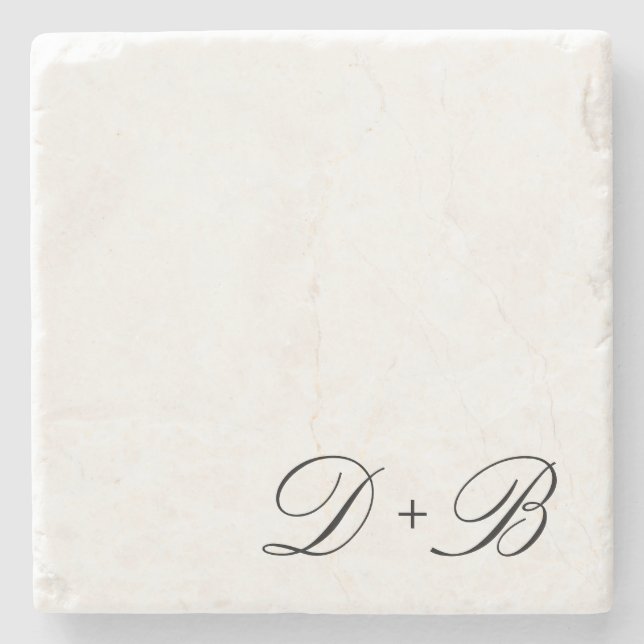 Dessous-de-verre En Pierre Monogramme Initial  (Devant)