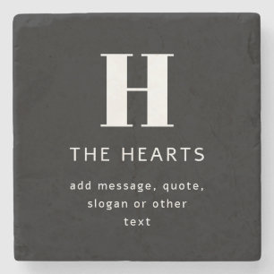 Dessous-de-verre En Pierre Monogramme moderne modifiable Nom et message   Noi