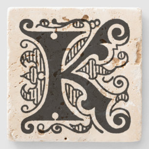 Dessous-de-verre En Pierre Monogramme orné 'K'