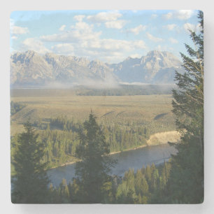 Dessous-de-verre En Pierre Montagnes et rivière de Jackson Hole